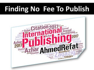 Finding No Fee To Publish
 