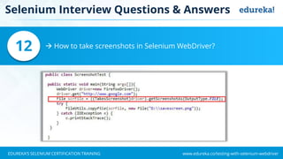 Selenium Interview Questions and Answers | Selenium Tutorial | Selenium ...