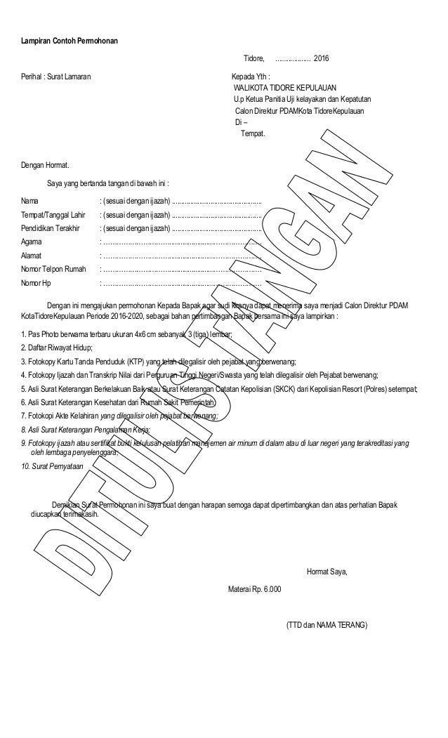 Surat Permohonan Kerja Melalui Ketua Jabatan - Surat VV