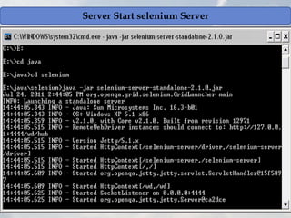 Server Start selenium Server
 