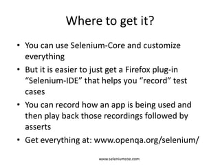 Selenium Open Source Tool | PPT