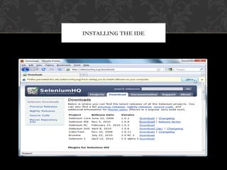 INSTALLING THE IDE
 