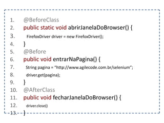 1. <HTML> 
2. <HEAD> 
3. … 
4. </HEAD> 
5. <BODY> 
6. <H1>Selenium Playland</H1> 
7. </BODY> 
8. </HTML> 
XPath: 
 