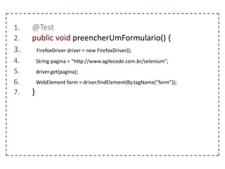 Interagindo com o elemento 
 