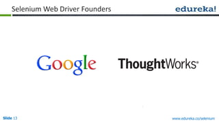 Slide 13 www.edureka.co/selenium
Selenium Web Driver Founders
 