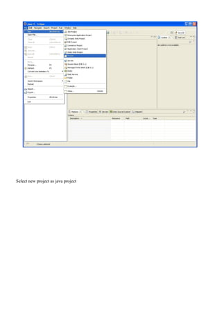 Select new project as java project
 