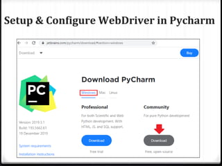 Setup & Configure WebDriver in Pycharm
 