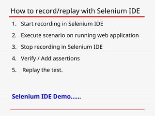 Comprehensive Web Application Testing Using Selenium WebDriver | PPT