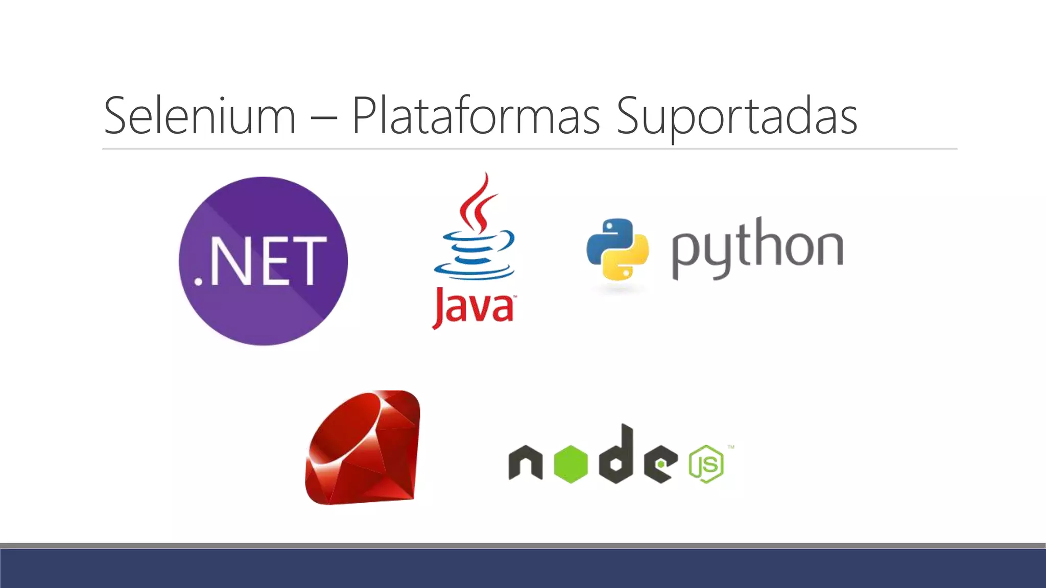 Selenium – Plataformas Suportadas
 