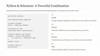Selenium-Automating-the-Web.Selenium is a powerful open-source tool ...