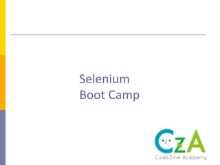 Selenium	
  
Boot	
  Camp	
 