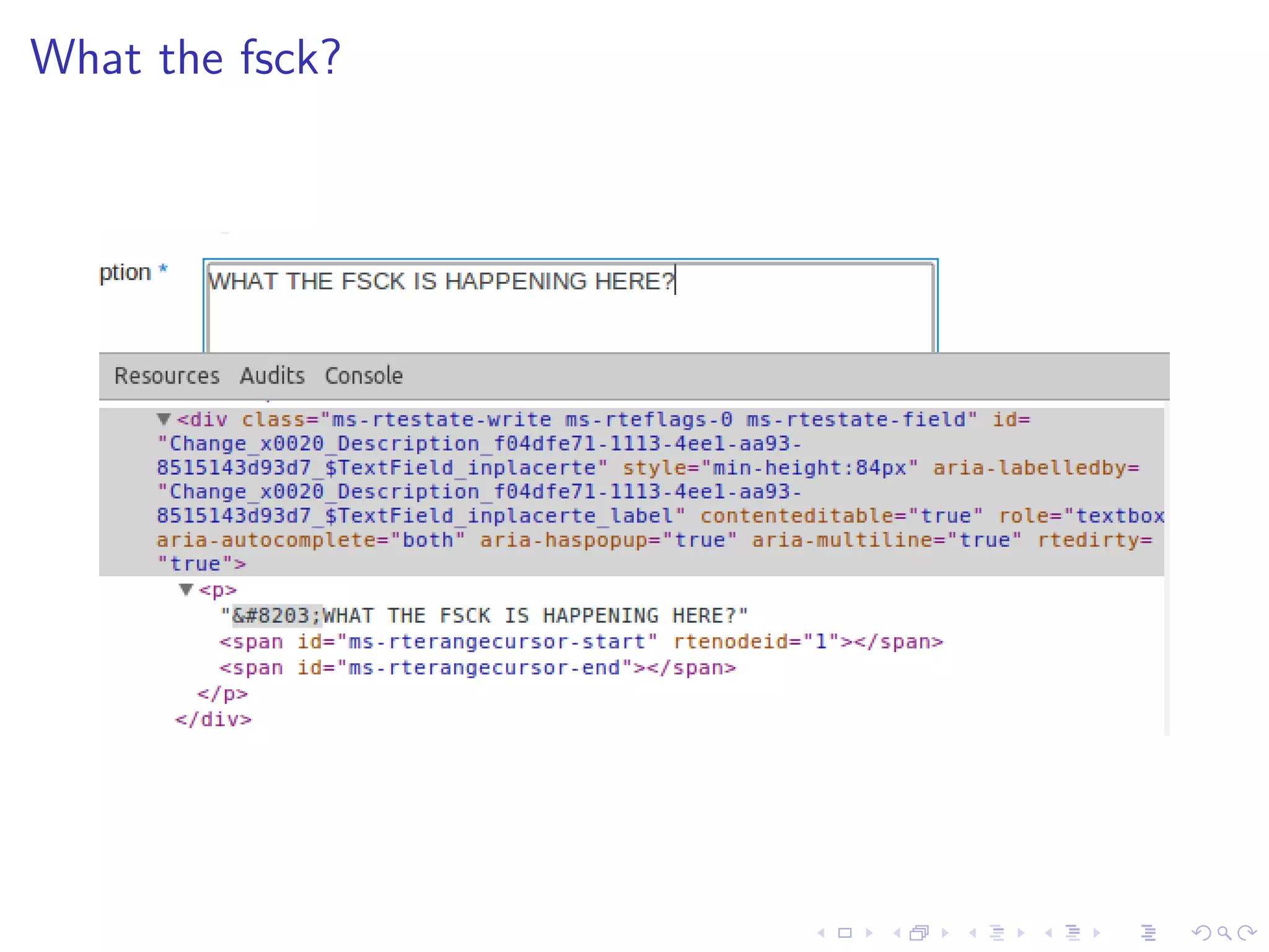 What the fsck?
 