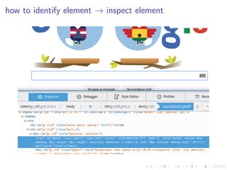how to identify element → inspect element
 