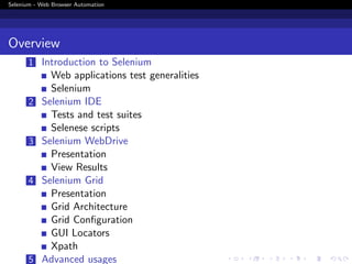 Selenium -Test automation for web applications | PPT