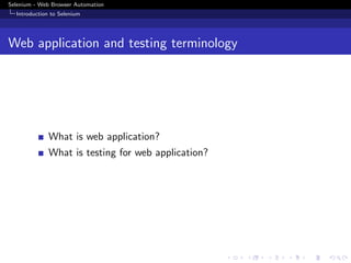Selenium -Test automation for web applications | PPT image.