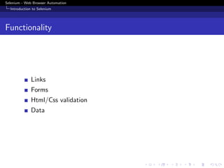 Selenium -Test automation for web applications | PPT