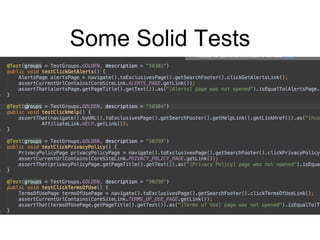 Some Solid Tests
 