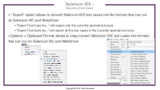 Selenium IDE Introduction, Installation and Working | PPT