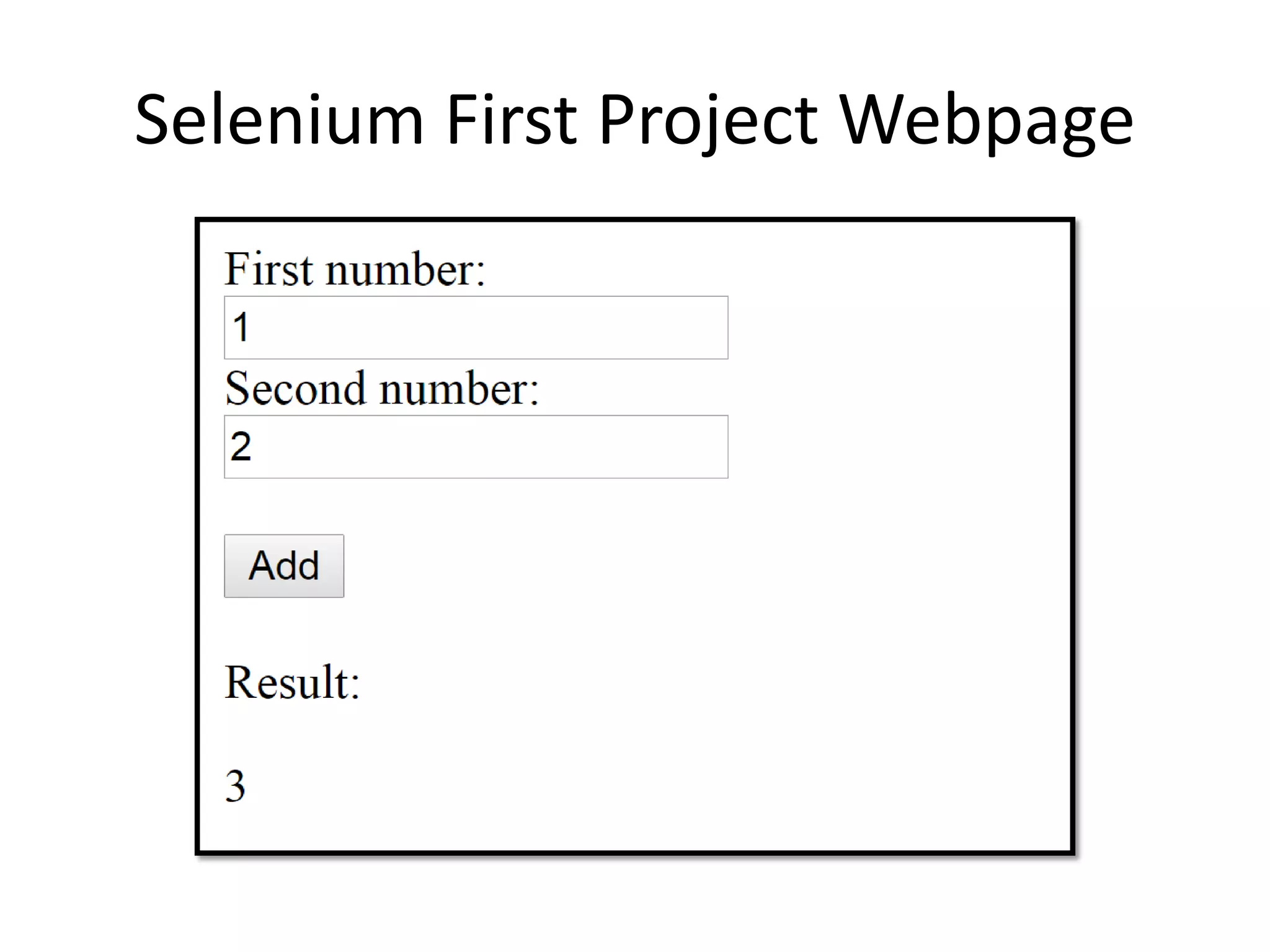 Selenium First Project Webpage
 