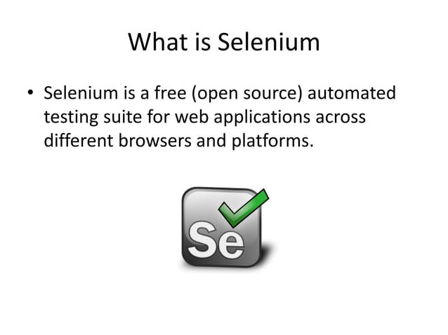 Selenium - Introduction | PPT