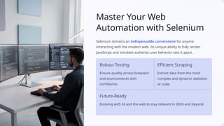 Selenium-Mastering-Web-Automation.Selenium is one of the most powerful ...