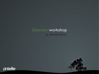 Selenium   workshop by Ronald Kaiser 