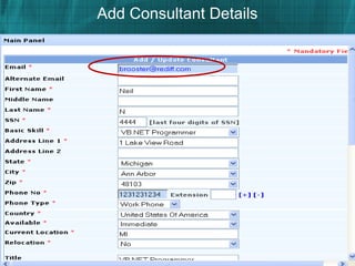 Add Consultant Details
 