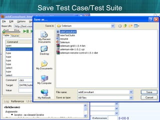 Save Test Case/Test Suite
ss
 