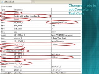 Changes made to
addConsultant
Test Case
 