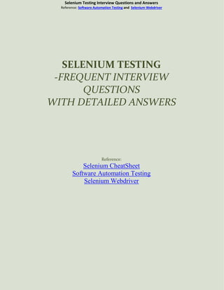 Selenium Testing Interview Questions | PDF