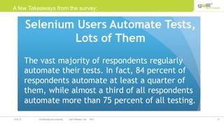 21Confidential and propriety Galil Software, Ltd. 201219.8.12
A few Takeaways from the survey:
 