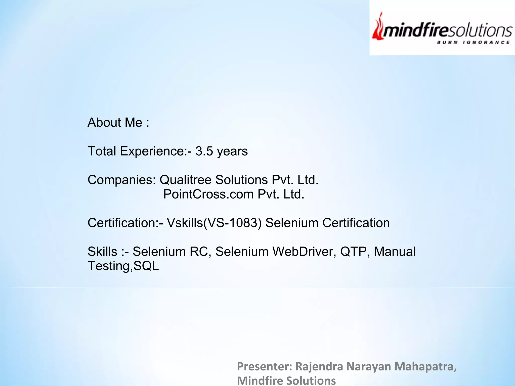Selenium Automation Framework | PPT