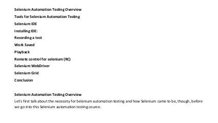 Selenium Automation Testing: A Step-by-Step Beginner's Guide | PPT