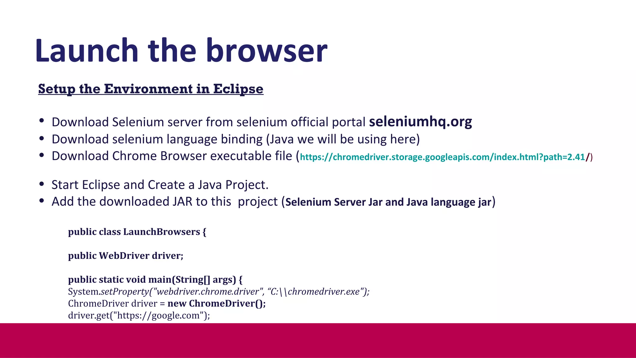 Selenium Java for Beginners by Sujit Pathak | PPT