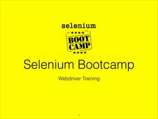 www.time2test.co.uk presents

Selenium Bootcamp
Webdriver Training

!1

 