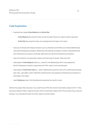 Selenium C# - The Essential Test Automation Guide | PDF