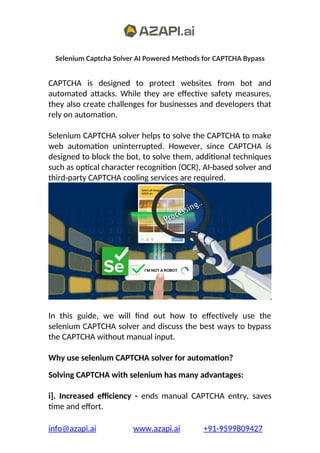 Selenium Captcha Solver AI Powered Methods for CAPTCHA Bypass.docx