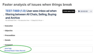 Faster analysis of issues when things break
 