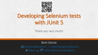 Developing Selenium tests with JUnit 5 | PDF