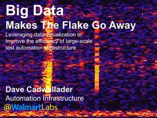 Big Data
Makes The Flake Go Away
Leveraging data visualization to
improve the efficiency of large-scale
test automation infrastructure
Dave Cadwallader
Automation Infrastructure
 