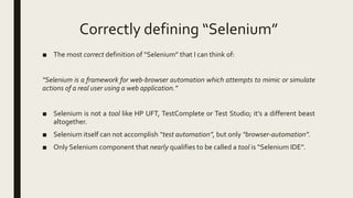 Demystifying Selenium framework | PPT