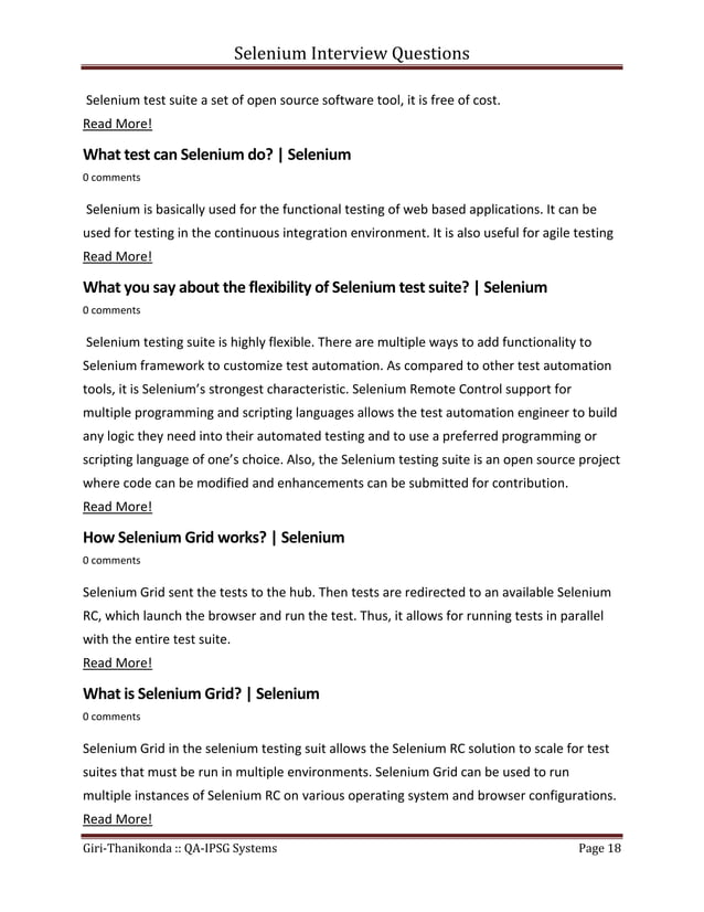 Selenium interview questions