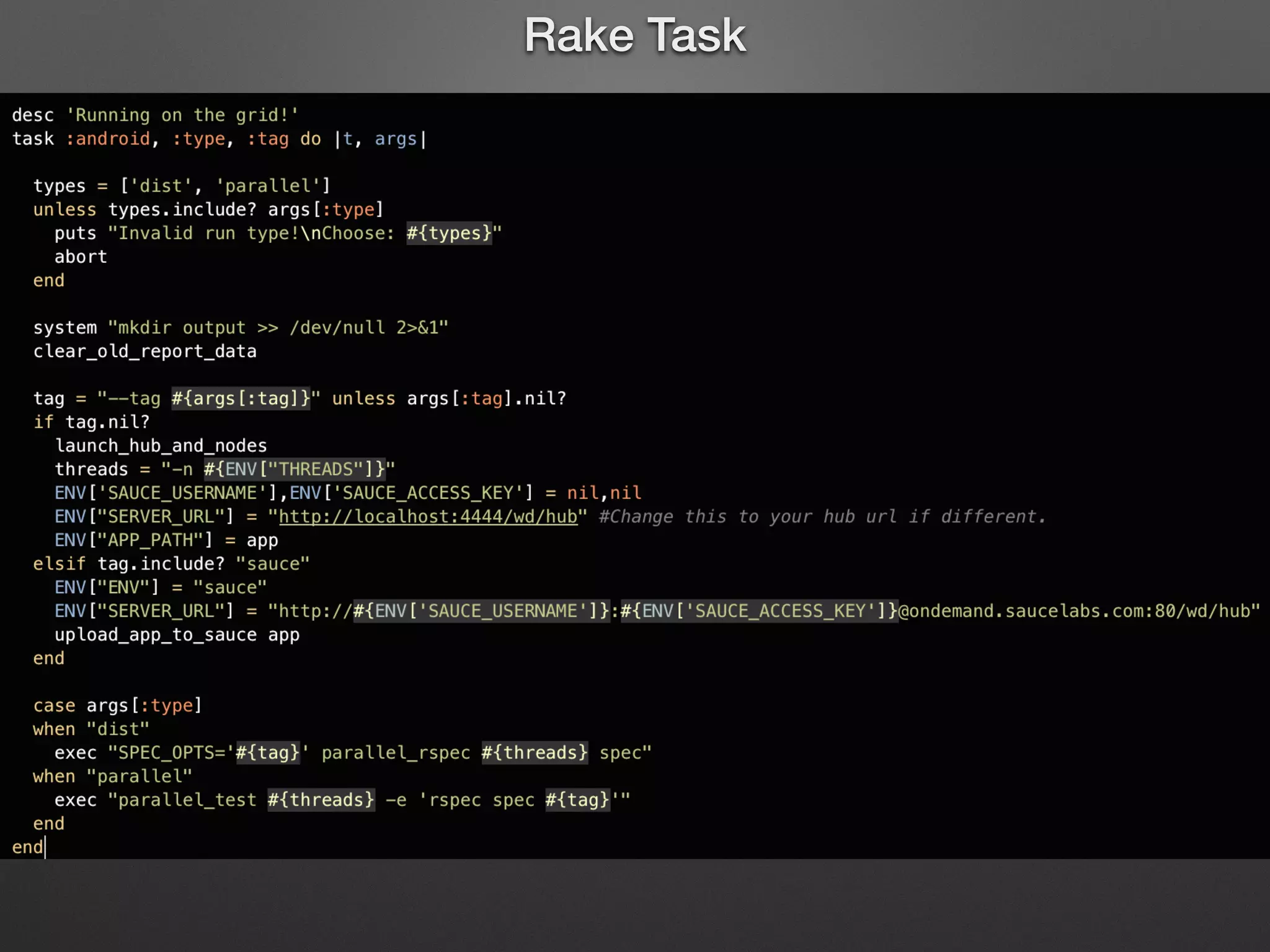 Rake Task
 