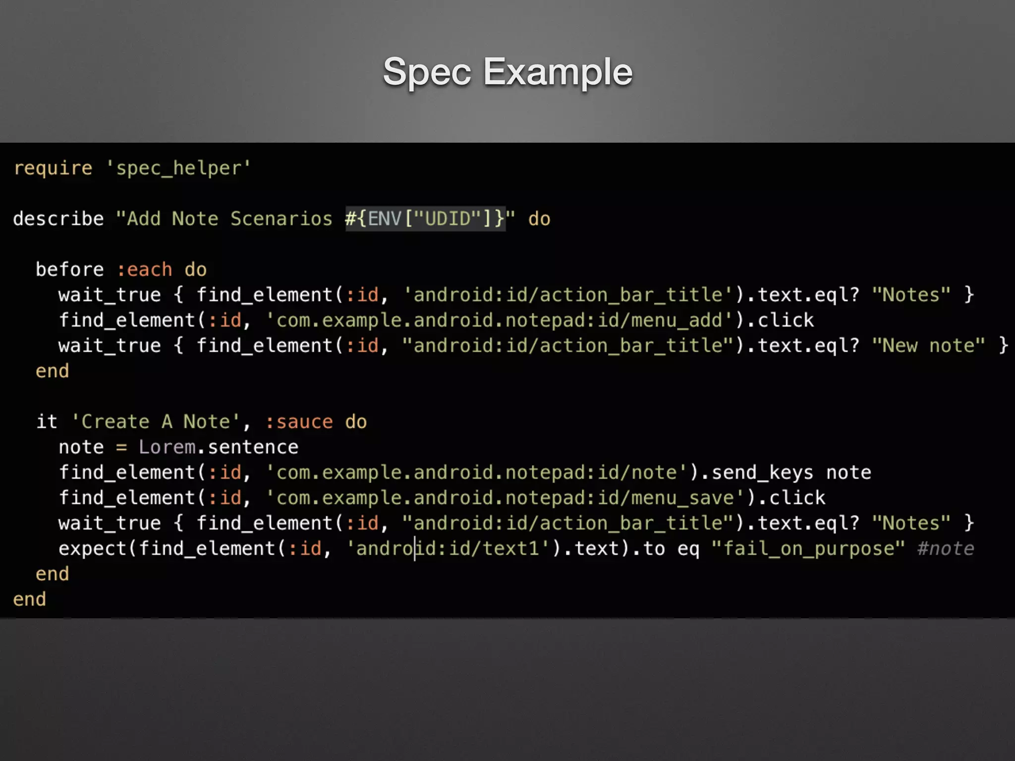 Spec Example
 