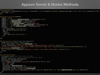 Appium Server & Nodes Methods
 
