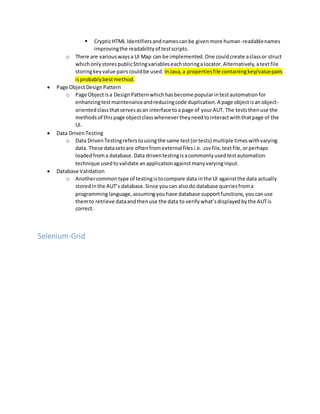 Selenium notes | DOCX