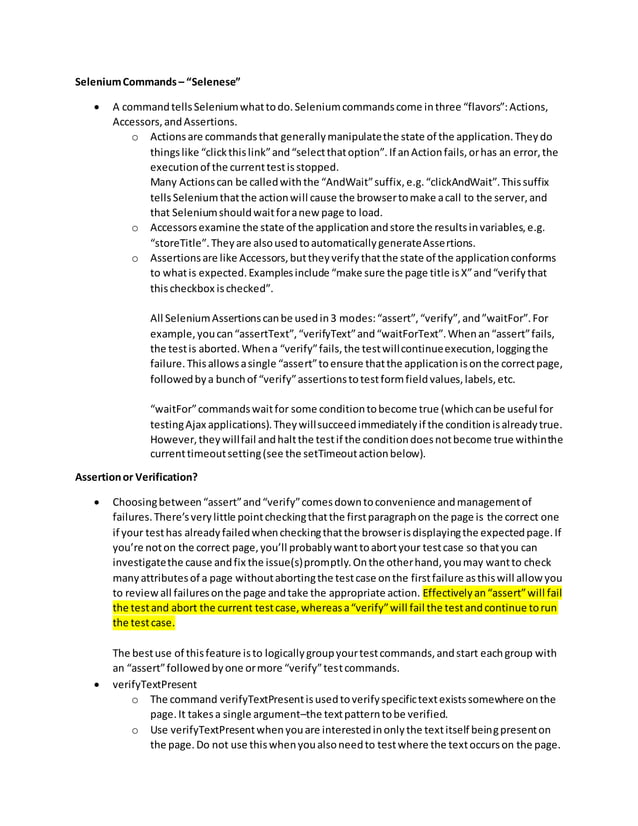 Selenium notes | PDF