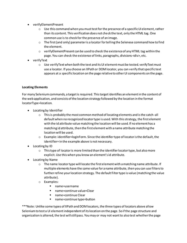 Selenium notes | PDF