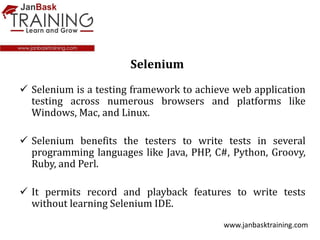 SELENIUM or QTP Which is a Best Automation Tool for Your Business ? | PPT