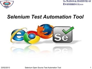 Selenium Test Automation Tool

23/02/2013

Selenium Open Source Test Automation Tool

1

 